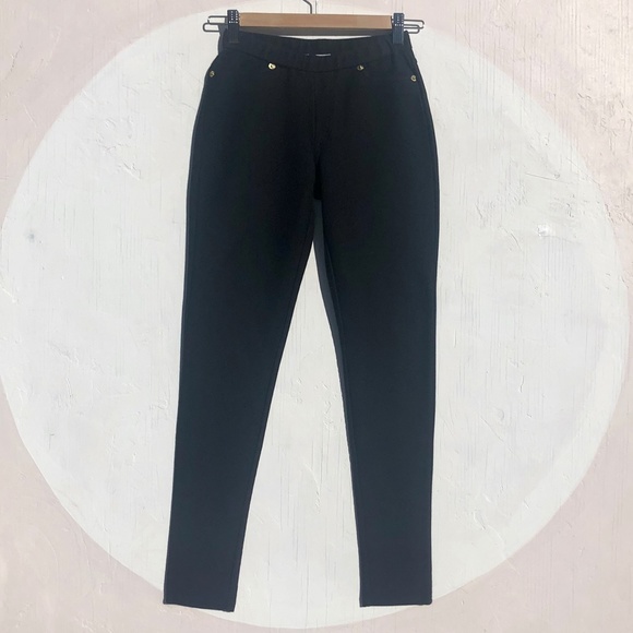 New Michael Kors Stretch-Twill Knit Black Leggings XS - Picture 4 of 8